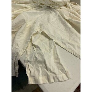 Pottery Barn Full Dust Ruffle Bed skirt‎ Linen blend Ivory off white 14" neutral